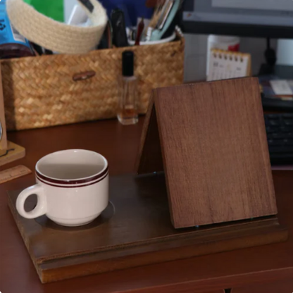 Palinu™  Daily Ritual – Ahşap Kitap & Kahve Standı