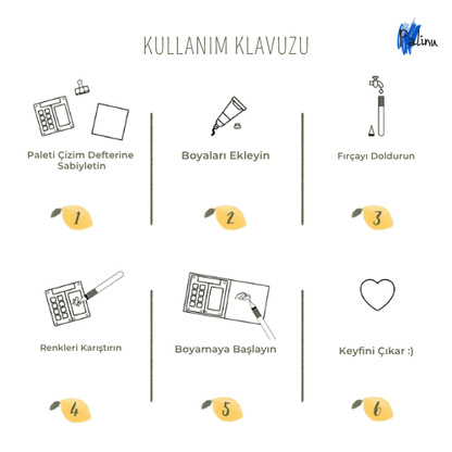Palinu™ Doğal Ahşap Mini Boyama Seti